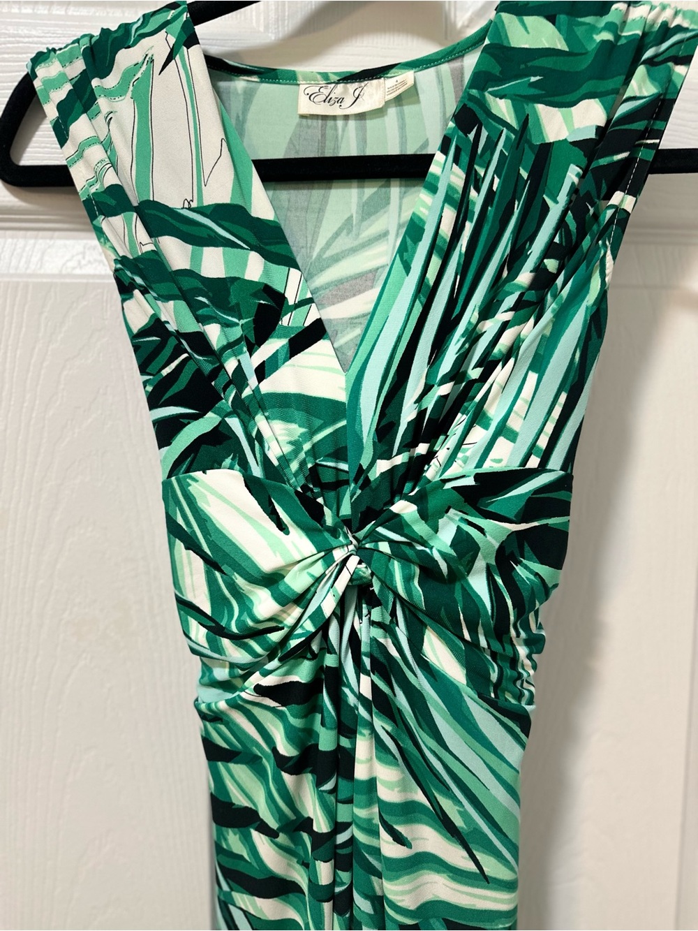 Eliza J Tropical Palm Print Twist Front Maxi Dress Size 4 | Resort Wedding Guest - Picture 4 of 6